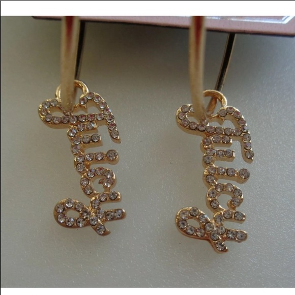 New Juicy Couture Gold Tone Hoop Earrings - Picture 8 of 8